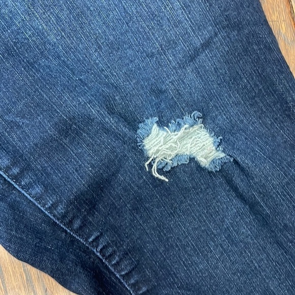 TORRID Distressed Jegging - Premium Stretch Dark Wash jeans - Picture 4 of 13